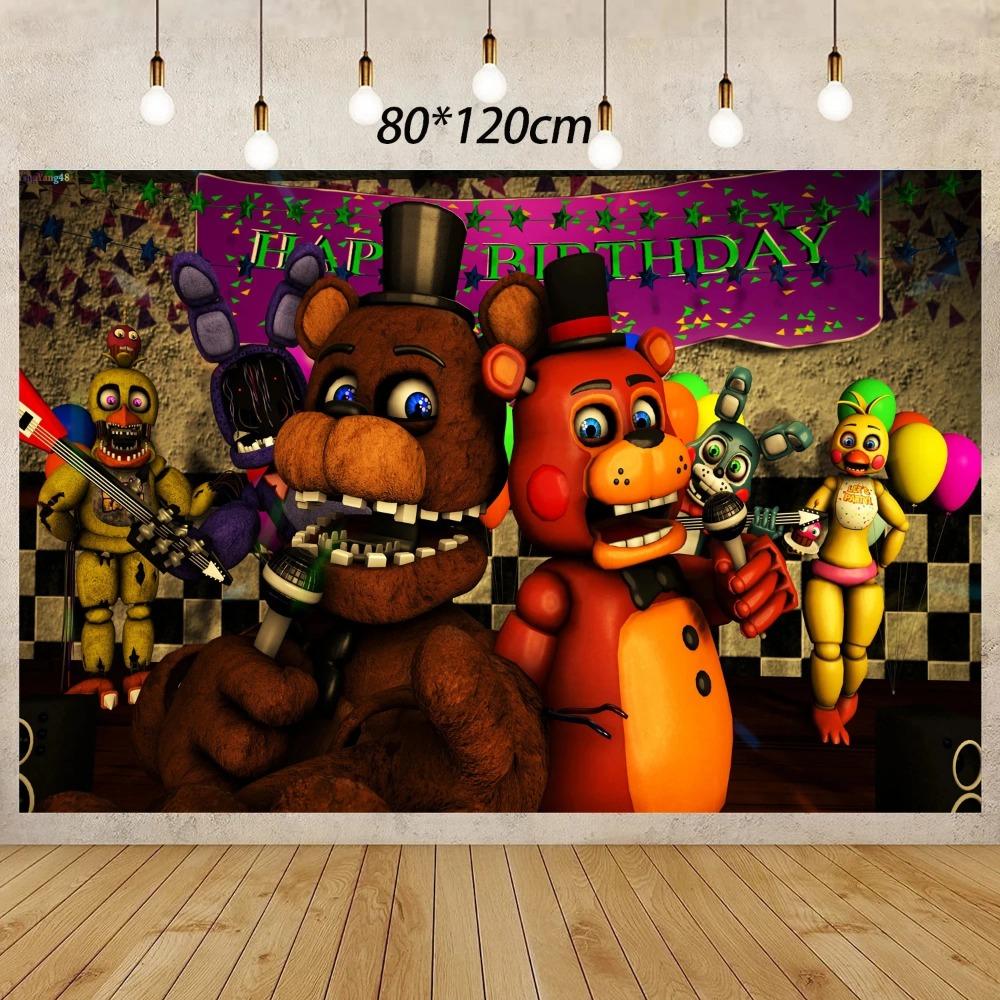 FNAF Пять Ночей с Фредди Украшения для Дня Рождения Воздушные Шары Тарелки Баннер Набор Посуды для Праздника Малыша Подарки для Детей