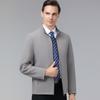 Двусторонняя мужская куртка весна-осень, новая деловая повседневная куртка с воротником-стойкой, куртка из шелка для мужчин среднего возраста