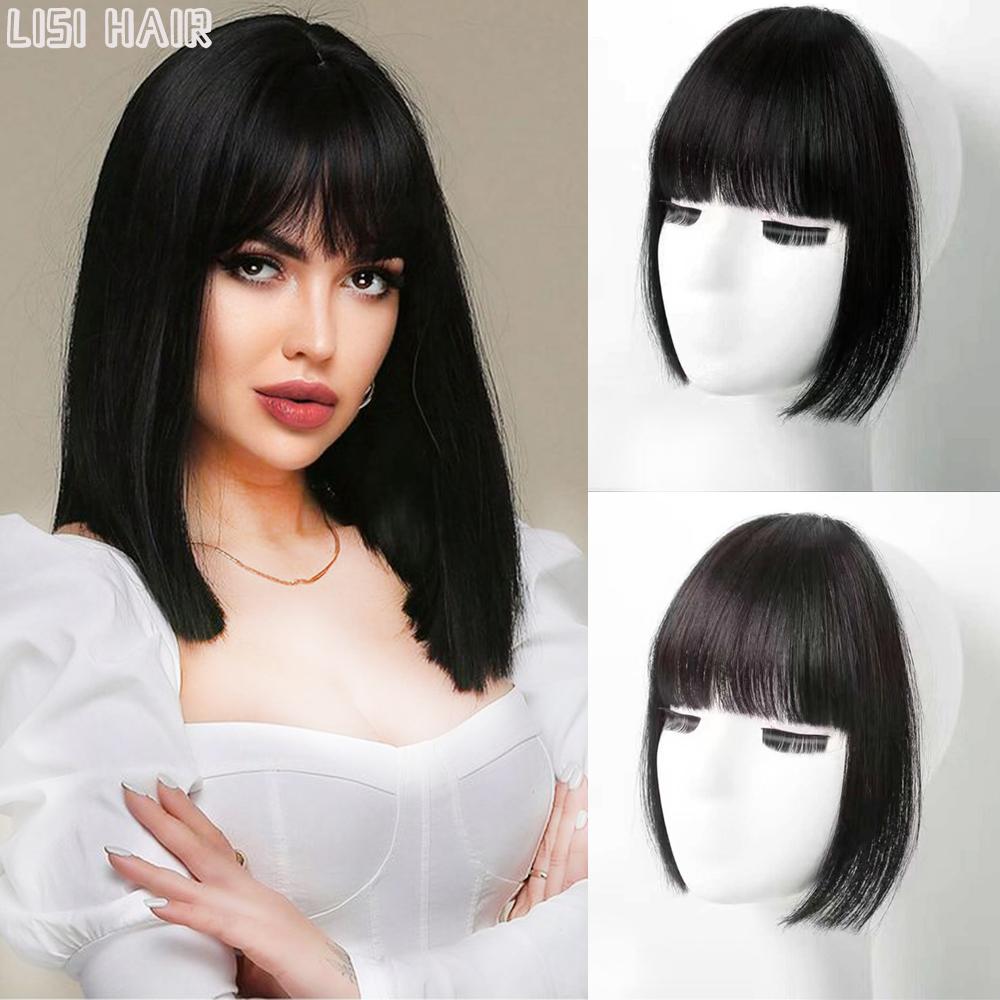 MISS WIG Синтетическая воздушная челка, заколка для волос, наращивание волос, длинные и широкие бакенбарды, натуральный зажим для парика с челкой