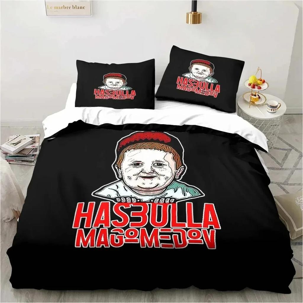 Комплект постельного белья Hasbulla Magomedov Fighting Meme из трех предметов, односпальная кровать, двуспальная кровать размера «king-size», пододеяльник, комплект для спальни, покрывало для пододеяльника