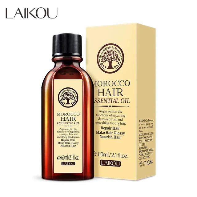 40/60 мл LAIKOU Hair Care Moroccan Pure Argan Oil Эфирное масло для волос для сухих типов волос Многофункциональные средства по уходу за волосами с аргановым маслом