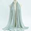 Women's Solid Color Pearl Chiffon Bubble Scarf, Long Silk Headscarf, 70x180cm, Middle Eastern Style