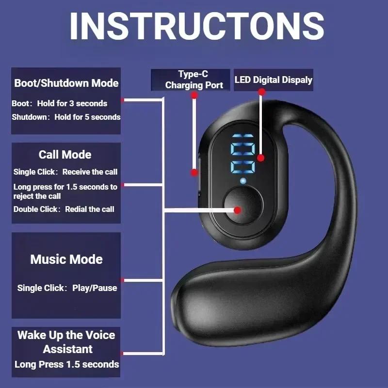 Xiaomi TWS Wireless Earphones Air Conduction OWS Headphone HiFi Ear-Hook Music Headset for all smartphones