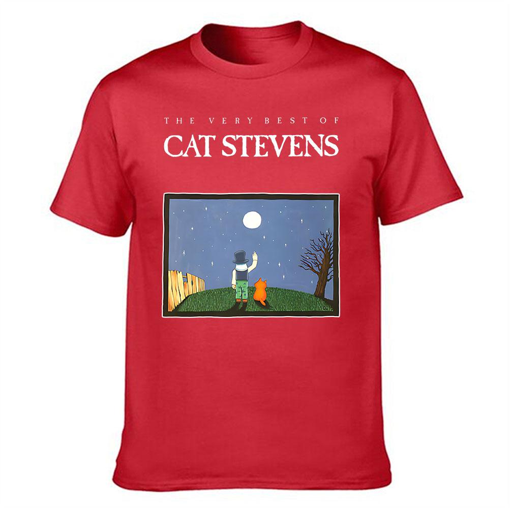 Unisexs Cotton TShirt The Very Best of Cat Stevens Moon Starry Night Graphic Print Casual Tee