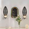 2pc Set Wrought Iron Leaves Wall Mounted Candle Holder European Retro Home Decoration Living Room Doorway Courtyard Ornaments