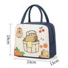 Cartoon Capybara Lunch Bag Insulated Food Container Portable Thermal Bento Box Bag Multifunctional Kids School Picnic Food Pouch