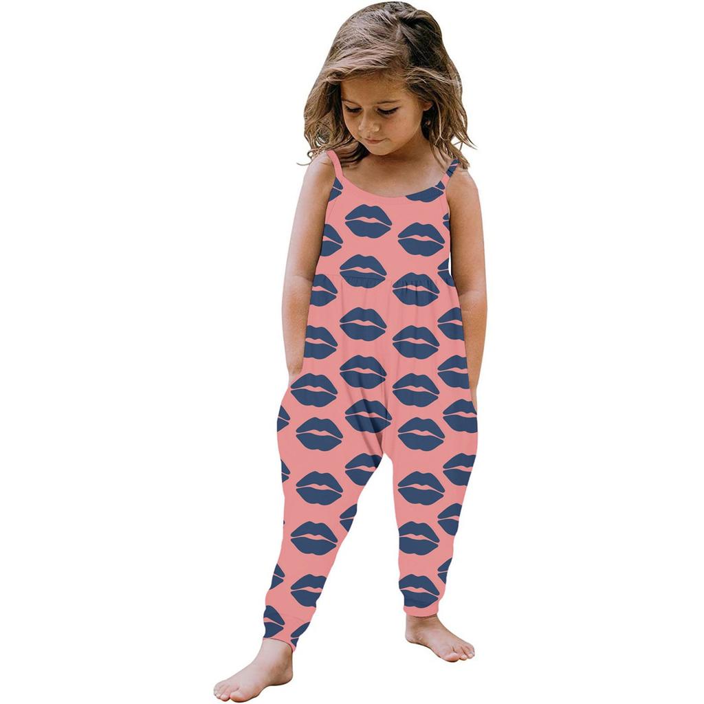 Детский комбинезон без рукавов для малышей и девочек на лето с принтом ко Дню святого Валентина