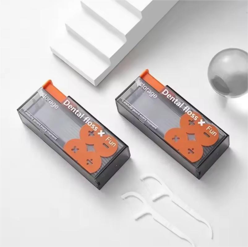 Portable dental floss automatic pop-up storage, capable of carrying disposable dental floss sticks, containing 10 dental floss