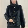 Warm Thickened Short Mink  Coat Long Sleeve Stand Collar Versatile Autumn Winter Outerwear