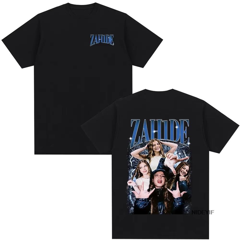 Zahide Merch Футболка для унисекс Женщин Хип-хоп Уличная Оверсайз Zah1de 100% Хлопок Футболка ZH10