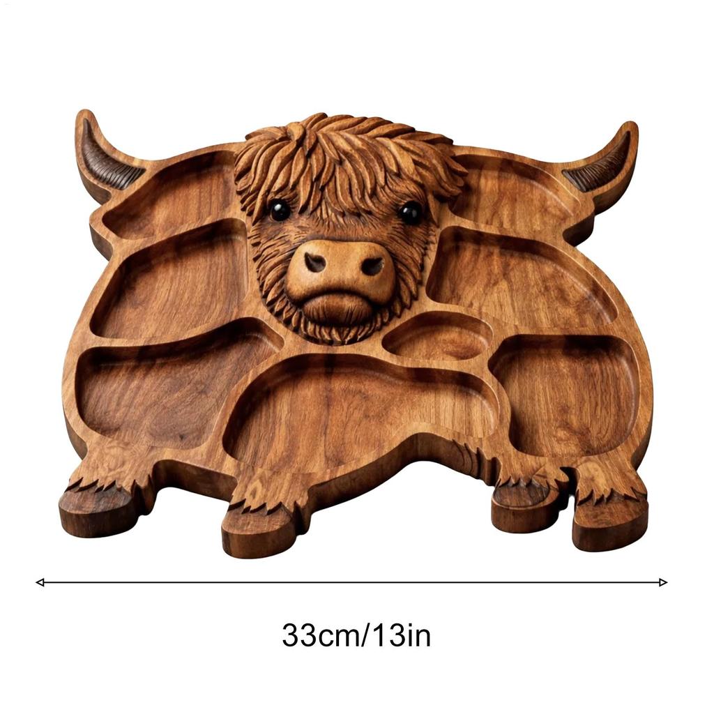Wooden Cow Charcuterie Board - Cheese & Appetizer Platter for Party, Family Gathering, Holiday Dining - Serving Tray for Snack