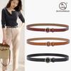 Leather Fine Belt Women'S Cowhide Round Buckle Belt Women'S Casual Decorative Skirt Waist Women'S Belt