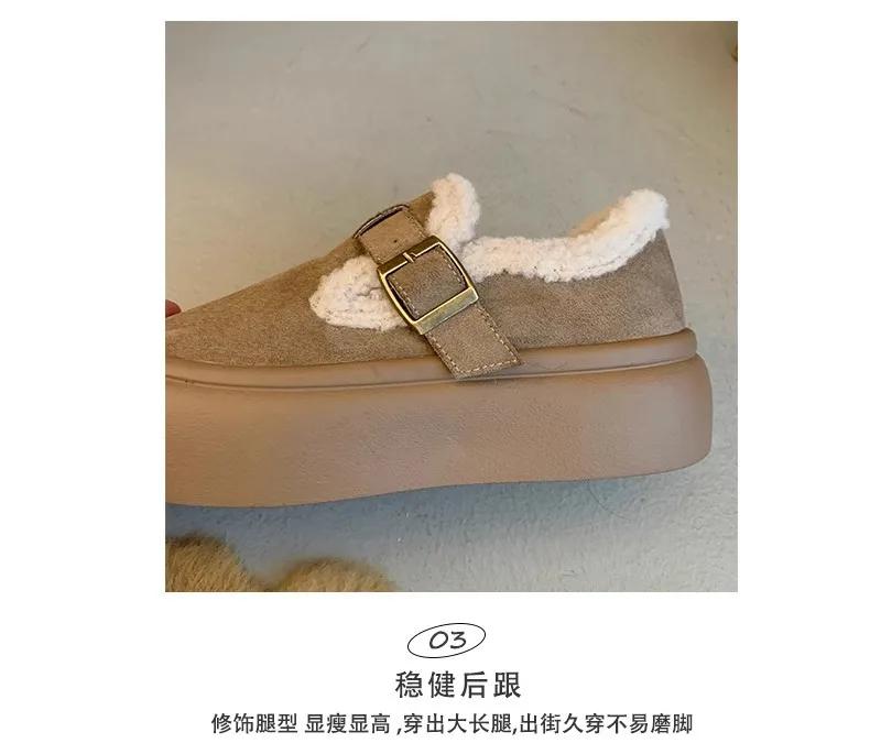 Мода 2025 Женские Зимние Повседневные Ботинки Новые Мокасины Мягкая Платформа Нескользящие Лоферы Модные Теплые Плюшевые Слипоны Женские Хлопковые Ботинки Boken