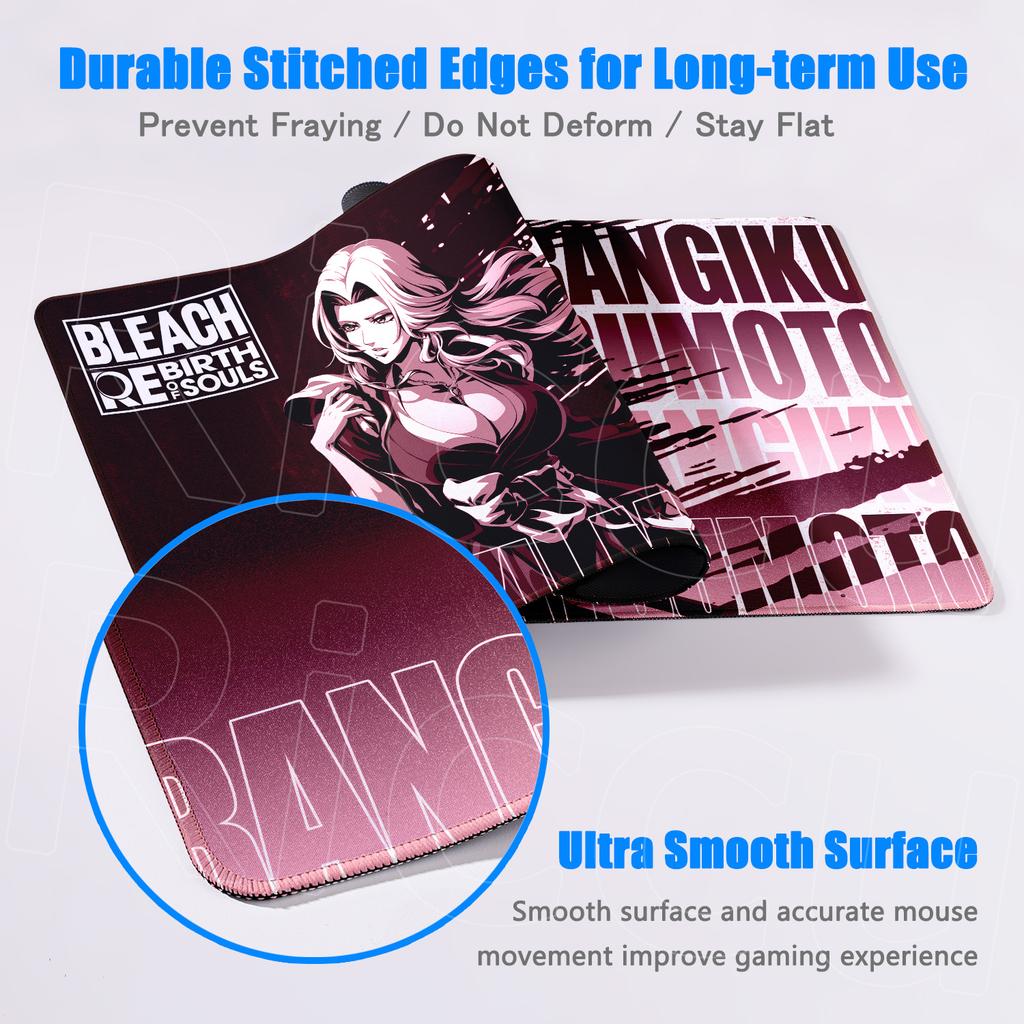 Large Gaming Mousepad Anime BLEACH Non-Slip Mouse Pad 40x90cm Computer Stitch Edge Keyboard Rug Matsumoto Rangiku Gamer Desk Mat