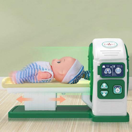 Детский набор врача с настоящим компьютерным томографом, стетоскопом, медицинскими инструментами, обучающий ролевой набор игрушек для мальчиков и девочек 3-6 лет