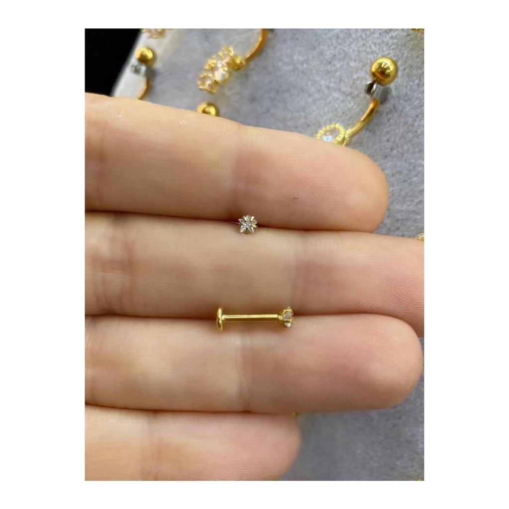 Хирургическая сталь, серебряный цвет, звезда, одиночный камень, спираль хряща козелка, пирсинг раковины