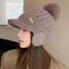 Легкая роскошная высококачественная бейсболка из меха кролика Diamond для женщин, зимняя толстая вязаная шапка с защитой ушей и лица