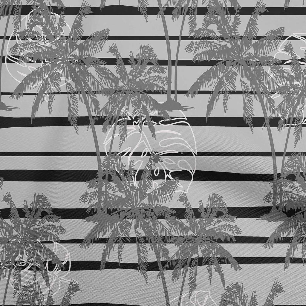 oneOone Cotton Flex Dark Teal Green Fabric Tropical Plam Tree With Stripes Sewing Material Print Fabric By The Yard 40 Inch