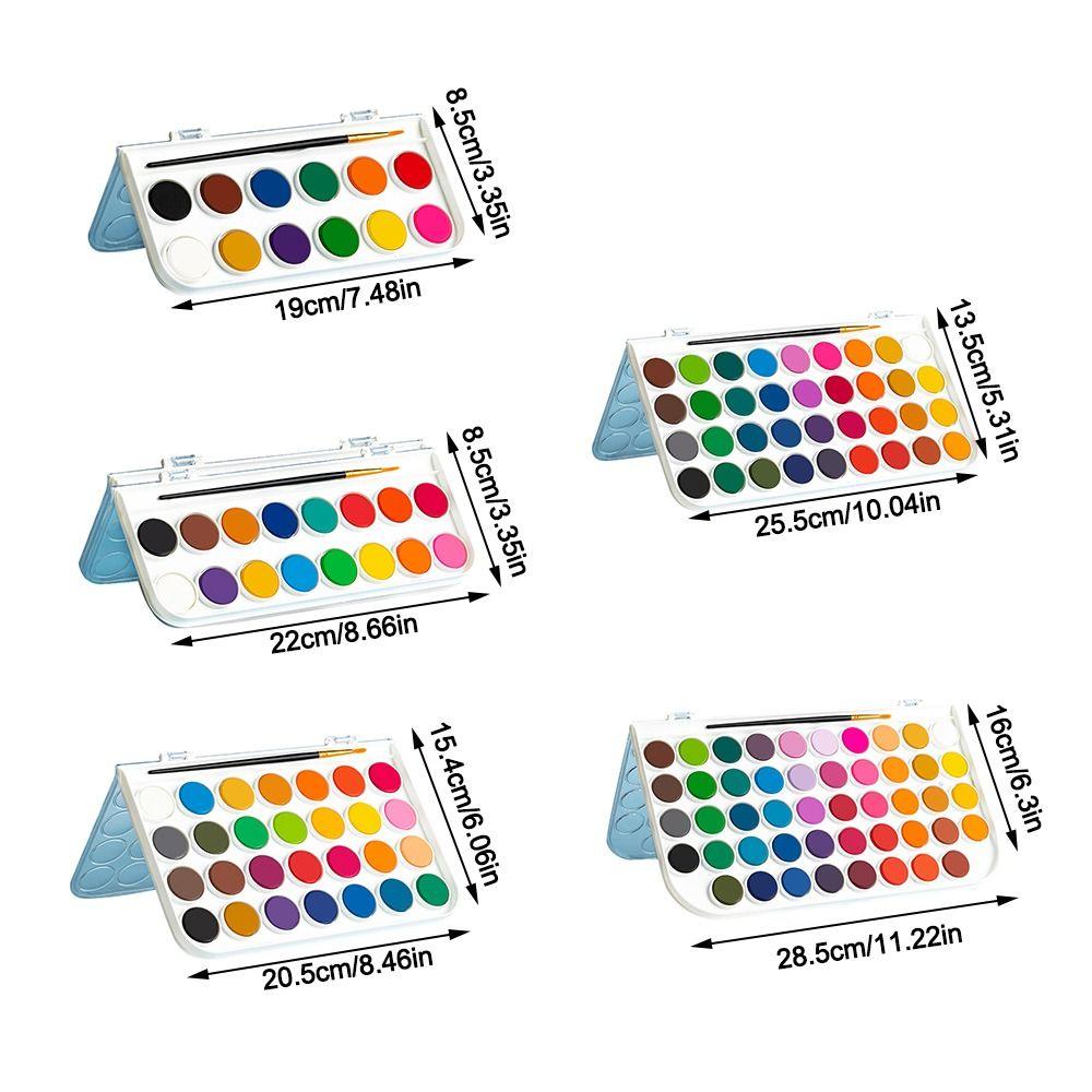 12/16/28/36/48 цветов с водяной кистью-ручкой, набор акварельных красок для рисования, принадлежности для рисования