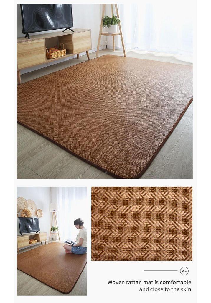 Japanese Rattan Tatami Floor Mat for Living Room, Bedroom, or Balcony