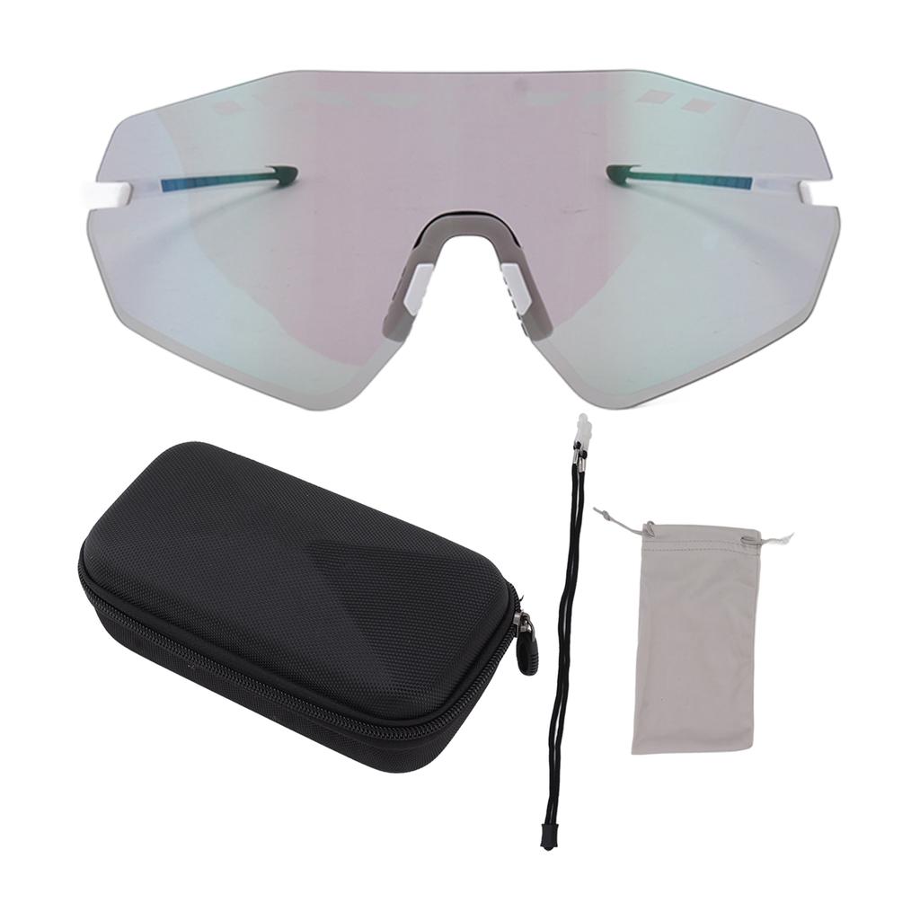 Cycling Sunglasses Block Bright Light TR90 Frame Polarized Sports Sunglasses for Baseball Running Fishing Golf White