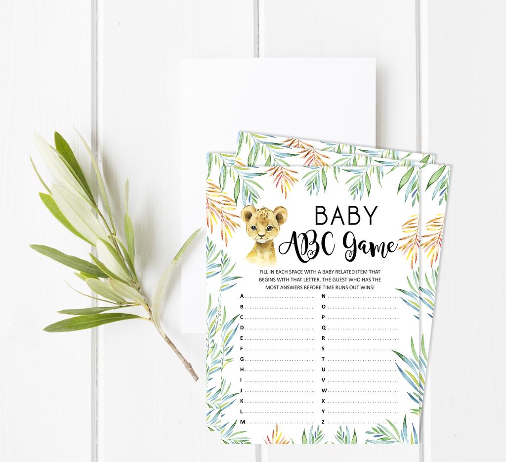 Inkdotpot Игровой набор для детского душа из 50 игр BabyA AlphabetA ABCA для вечеринки Baby Cheetah Jungle Animals