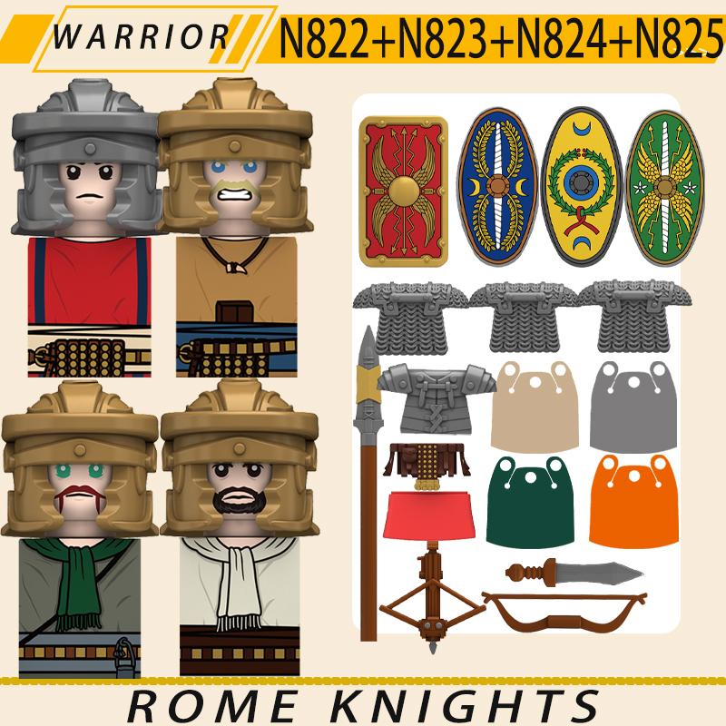 MOC Средневековый Военный Рим Рыцари Серия Строительные Блоки Замок Солдаты Фигурки Аксессуары Щит Кирпичики Рождественские Игрушки Подарки