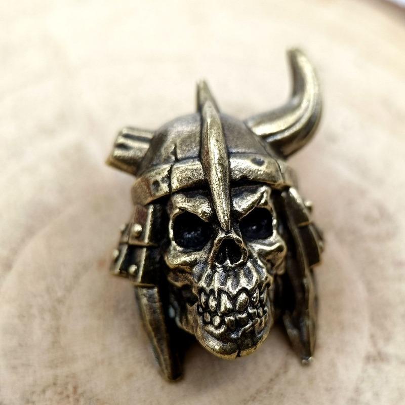 Голова Черепа Солдат Латунные Бусины для Ножа EDC DIY Плетеные Браслеты из Паракорда Брелок Брелоки Аксессуары Туристический Инструмент Шармы