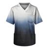 Men's Short Sleeve V Neck Gradient Print Print Chest Pocket Carer Top