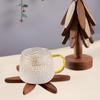 4PCS Tree Design Stand Wooden Trivets Decorative Anti Scald Heat Resistant Table Mat Coaster Wood Placemats Pot