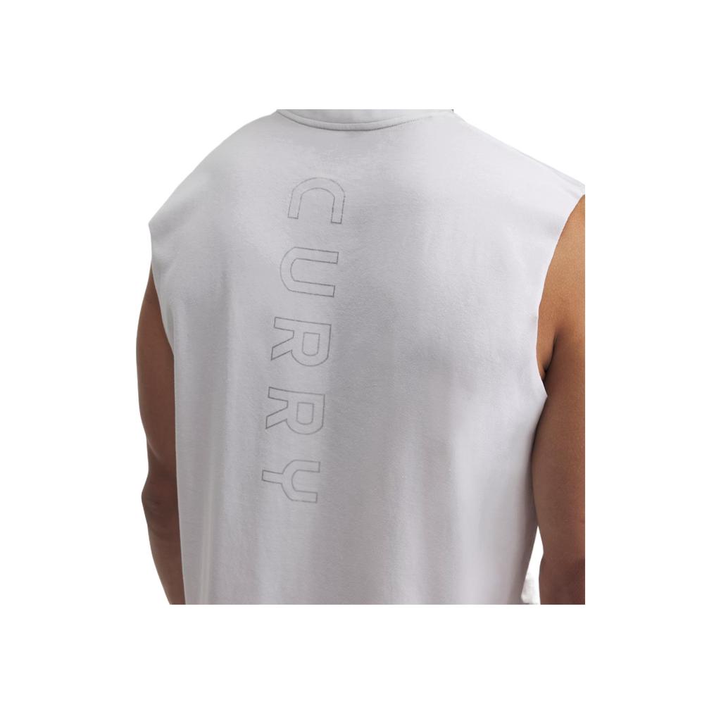 Under Armour Curry Comfortable Stylish Simple Solid Color Versatile Tank Top Men Tops White 1390352-100
