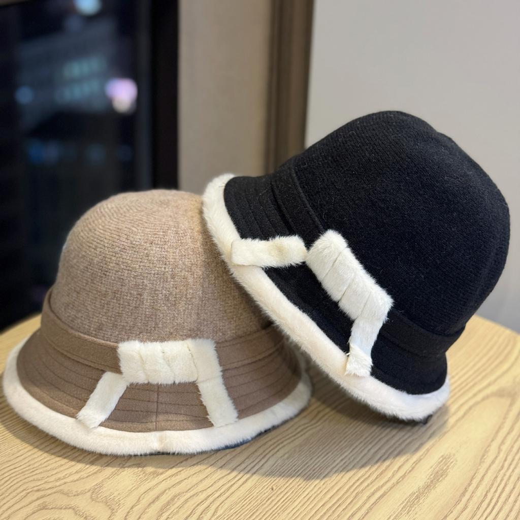 Korean Style Color Matching Autumn and Winter New Hats for Women Fashionable Mom Fisherman Hats Winter Versatile Basin Hats Trendy Warm Bucket Hats