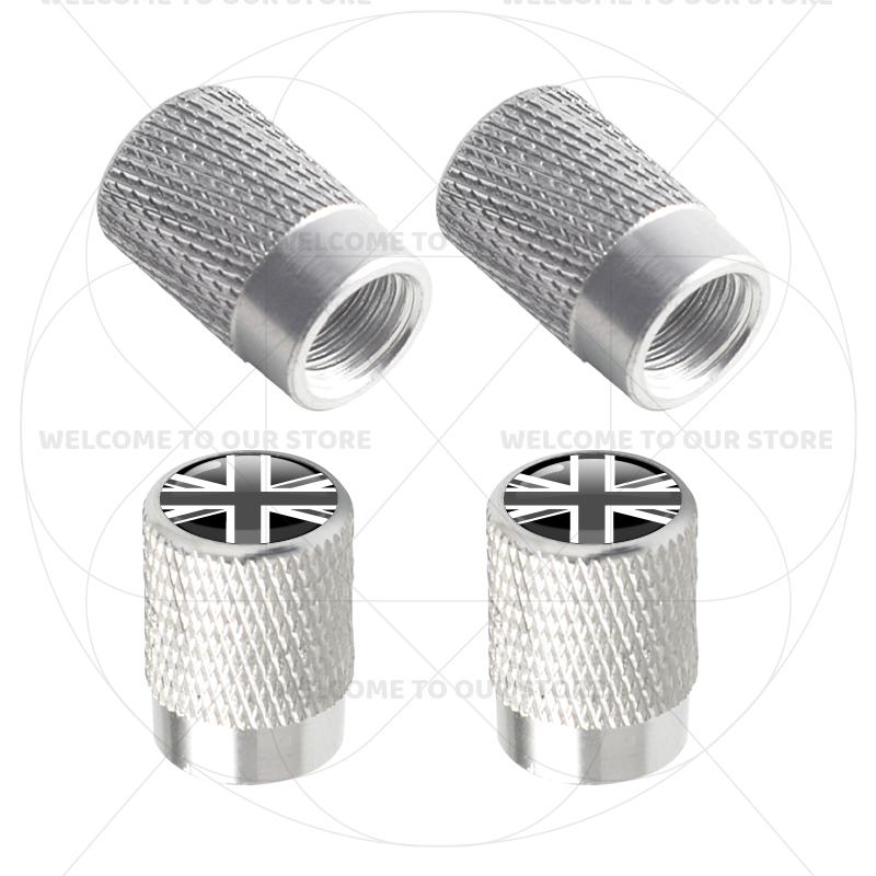 For Sweden Swedish Flag Union Jack Britain Flag KDCM3 Emblem 4Pcs Aluminum Motorcycle Car Tire Valve Caps Wheel Stem Air Dust Covers