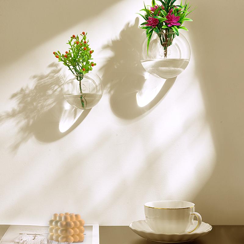 Полукруглая гидропонная настенная декоративная стеклянная ваза для офиса