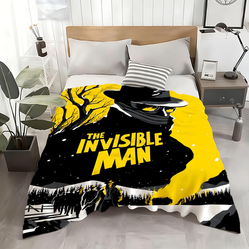 Movie The Invisible Man Throw Flannel Throw Blanket: Soft Kid-Friendly Warm Anti-Static All Season Washable Couch Bed Home