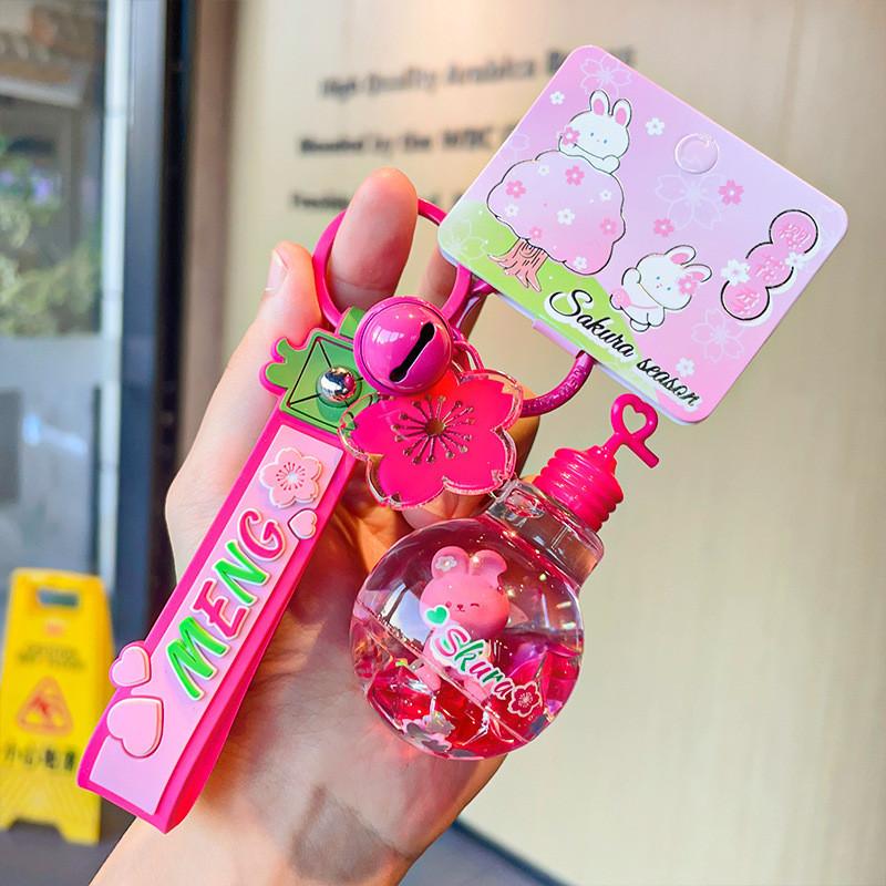 Очаровательный брелок-кролик на сезон сакуры, восхитительный брелок для сумок и машин