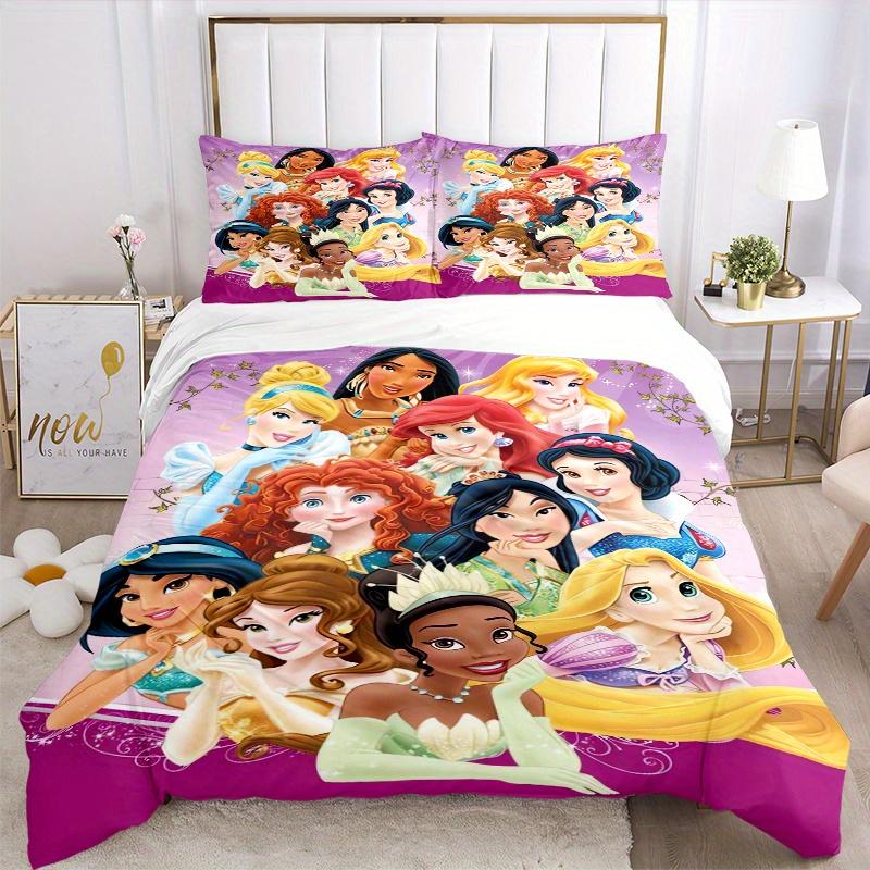 3pcs Disney Princesses Bedding Set - Includes 1 Quilt Cover and 2 Pillowcases, Comfortable Bedding with Stylish Design for Bedroom, Machine Washa