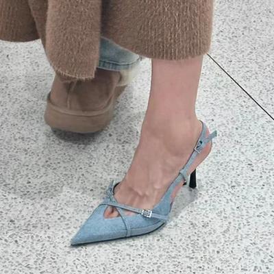 Женская мода, ковбойские туфли на высоком каблуке-шпильке с острым носком