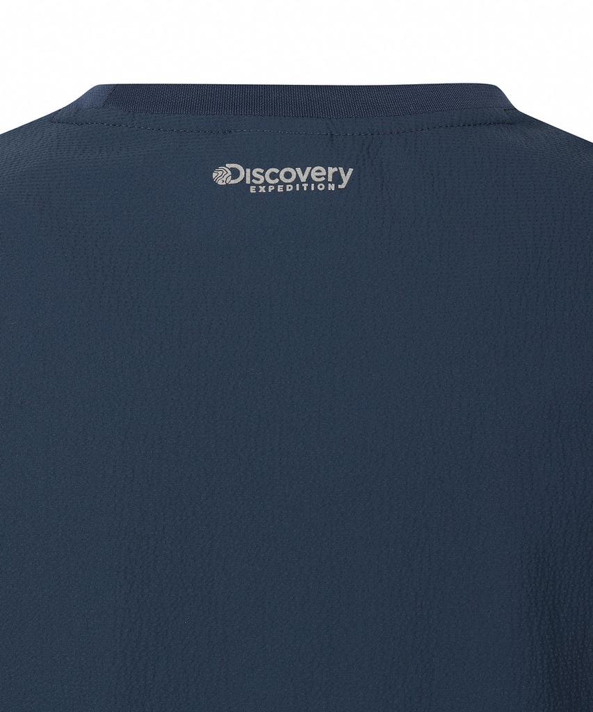 Женская тканая футболка с коротким рукавом из сирсакера DISCOVERY EXPEDITION (D/Индиго)