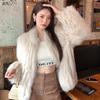 Тканая шуба из искусственного меха, женская осенне-зимняя одежда, новая имитация лисьего меха, воротник-стойка, темперамент, мода знаменитости, легкая