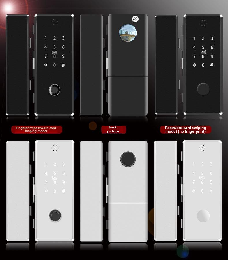 Умный замок для стеклянной двери без удара: Дистанционно управляемый замок со сканером отпечатков пальцев для одно- и двухдверных дверей