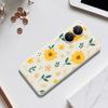 For Xiaomi Redmi Turbo 4 5G/Poco X7 Pro 5G Case Yellow Floral and Leaves Pattern Printing Straight Edge TPU Phone Back Cover