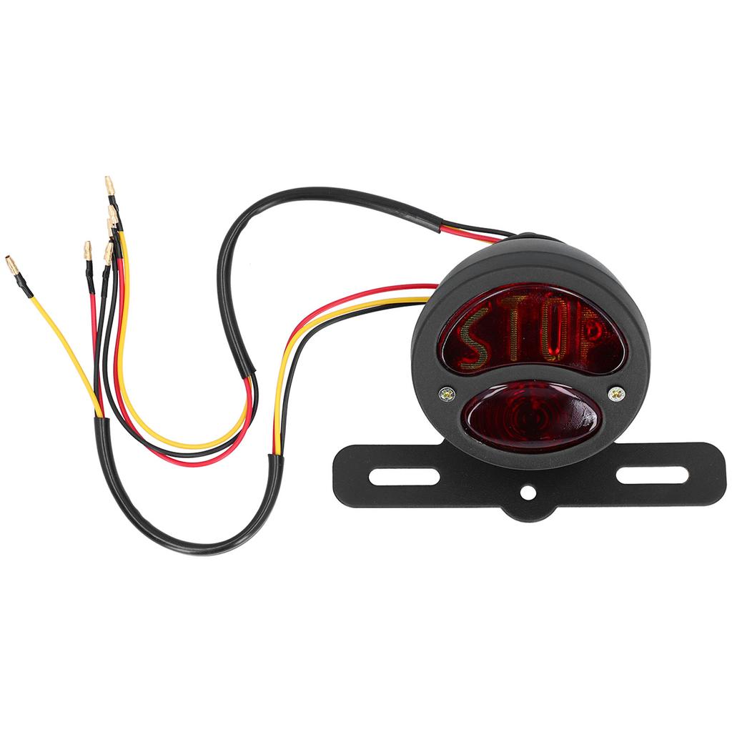 DC12V Vintage Taillight Brake STOP Lamp with License Plate Bracket Universal Fit for Yamaha Motorcycle