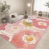 Розовый ковер с цветочным рисунком для гостиной, коврик под журнальный столик, ковер для спальни, прикроватный коврик, коврик для ног под компьютерный и туалетный столик