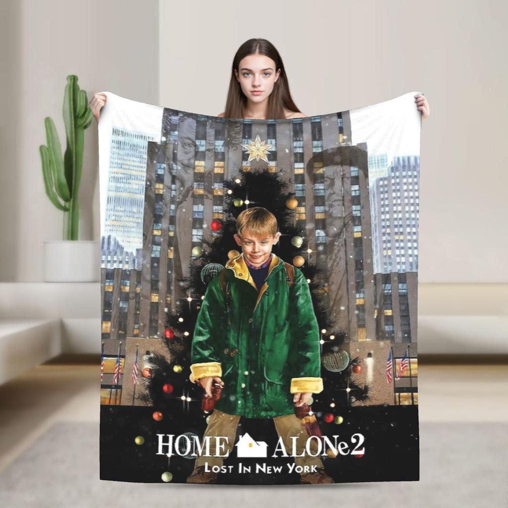 Home Alone Kevin McCallister Christmas Holiday  Blankets  Wool Funny Warm Throw Blankets for Bedspread Decoration