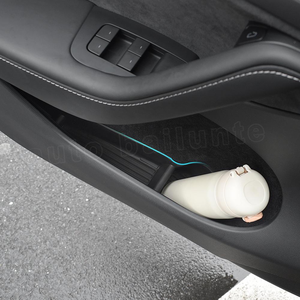 4Pcs Door Side Storage Box Front Rear Side Door Insert Organizer Tray Umbrella Box For Tesla Model Y 2022 2023