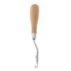 Large Wooden Handle Latch Hook for Rug Crafting Bent Metal Crochet Tool for DIY Braided Hair and Knitting Projects