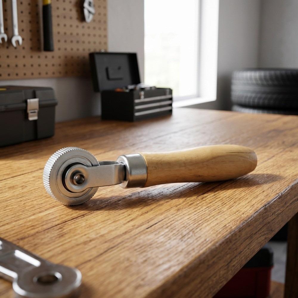 Wooden Handle Tire Patch Roller Roller Bearing Tube Stitch Tool Tire Repair Technicians