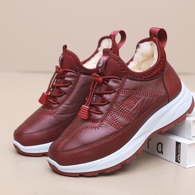 Зимние женские зимние ботинки из мягкой кожи, парная обувь, легкие нескользящие теплые хлопковые кроссовки