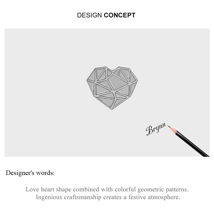 BAMOER из стерлингового серебра 925 пробы, красочные геометрические узоры, очаровательные бусины в форме сердца в форме сердца для оригинальных браслетов и ожерелья диаметром 3 мм